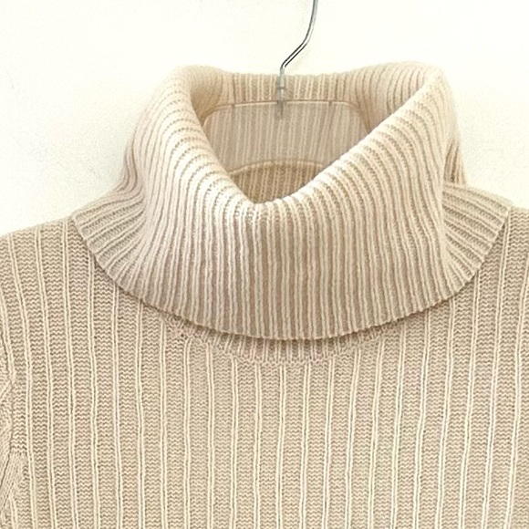 MADEWELL 100% Merino Wool Turtleneck Long Sleeves Sweater Dress Ivory Medium - Picture 3 of 11